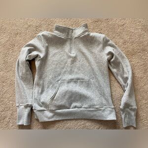 Senita athletics gray funnel neck cropped hoodie size L